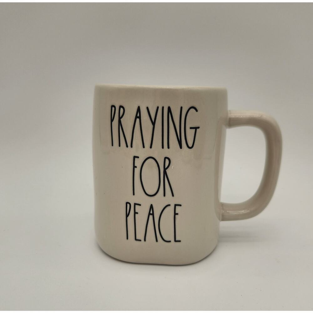 NWOT Rae Dunn Artisan Collection "Praying For Peace" 18oz. Ceramic‎ Mug